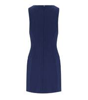 ELISABETTA FRANCHI OLTREMARE SHEATH DRESS WITH BROOCH