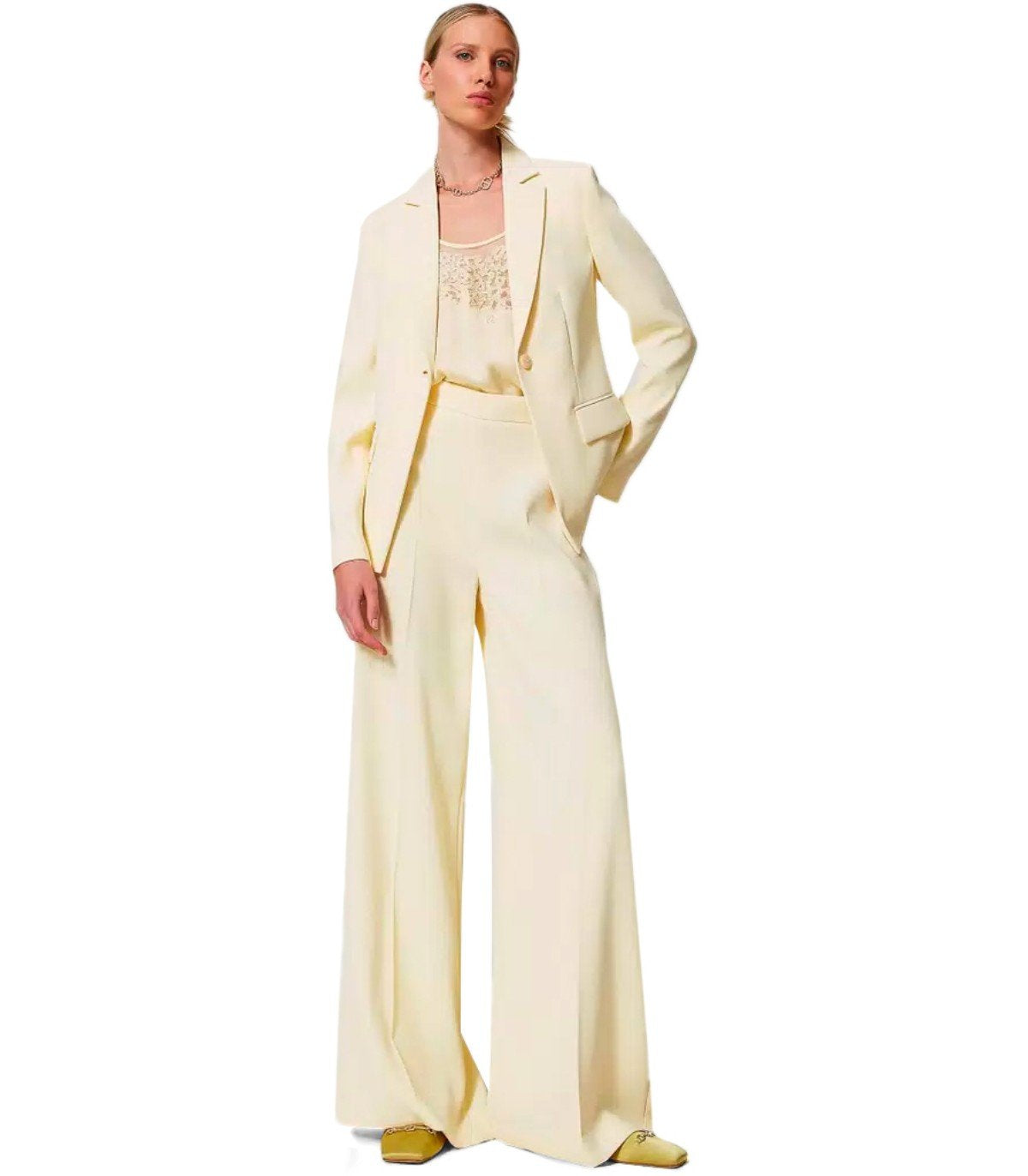 PANTALONE A PALAZZO VANIGLIA TWINSET