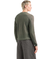 EMPORIO ARMANI MILITARY GREEN CREWNECK SWEATER