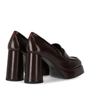 HALMANERA GLAZE DARK BROWN HEELED LOAFER