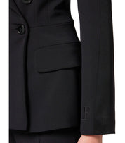 ELISABETTA FRANCHI BLACK CREPE DOUBLE-BREASTED JACKET