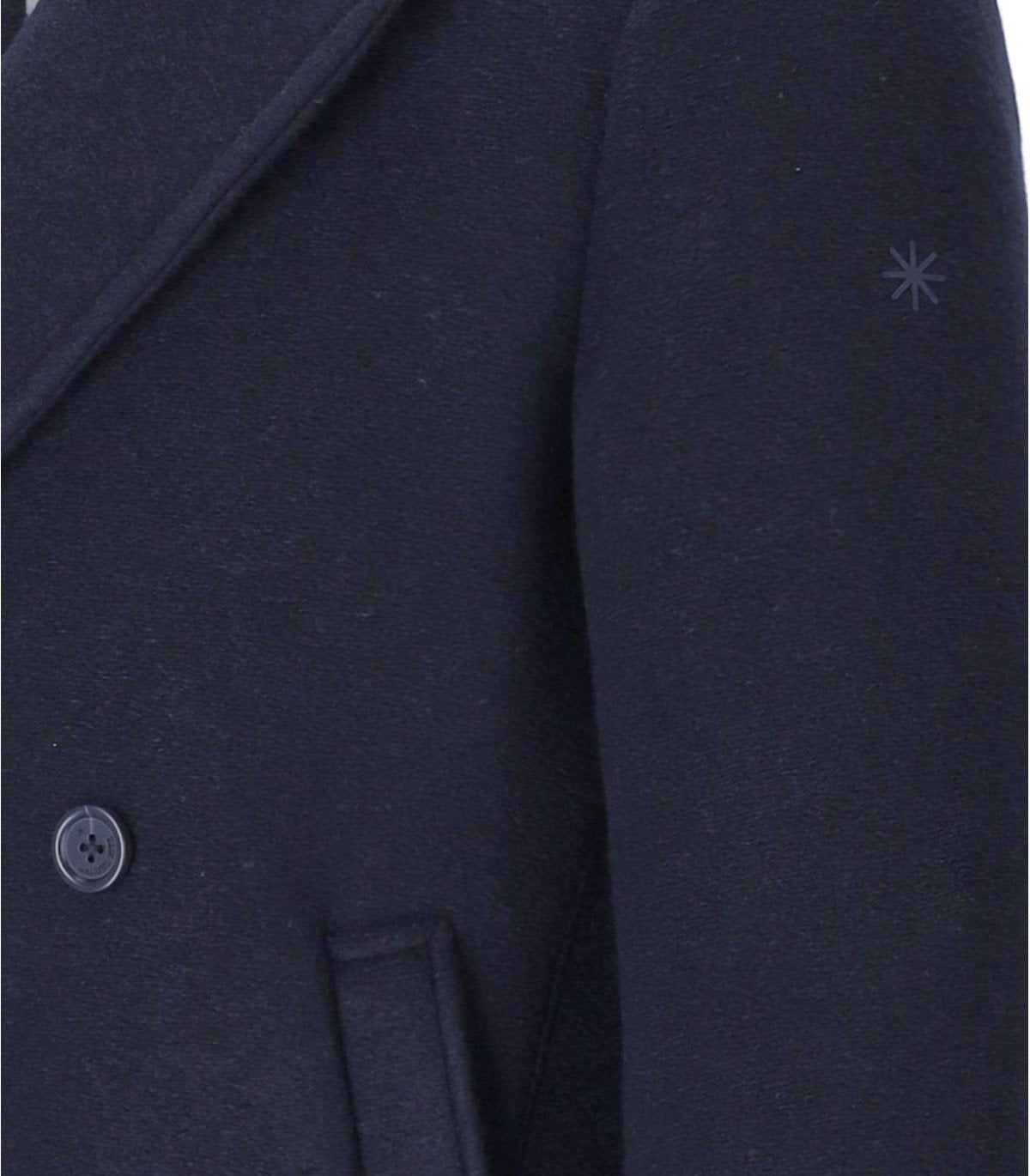 MANUEL RITZ BLUE DOUBLE-BREASTED COAT