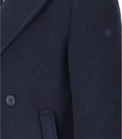 MANUEL RITZ BLUE DOUBLE-BREASTED COAT