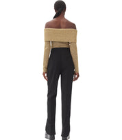 GANNI TWILL BLACK PANTS WITH POCKETS