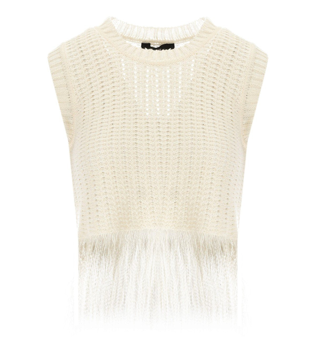 TOP NAVETTA CON FRANGE BIANCO MAX MARA WEEKEND
