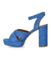 VIA ROMA 15 DENIM BLUE HEELED SANDAL