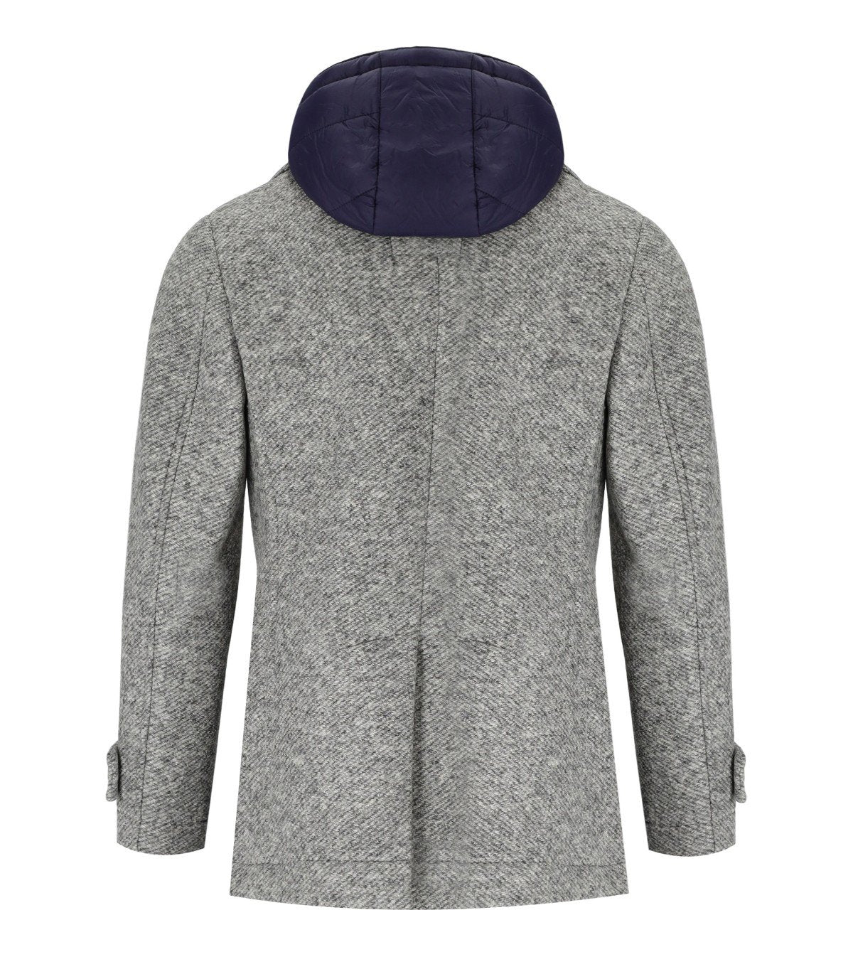 BOB IVER MELANGE GREY DOUBLE-BREASTED COAT