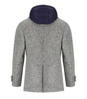 BOB IVER MELANGE GREY DOUBLE-BREASTED COAT