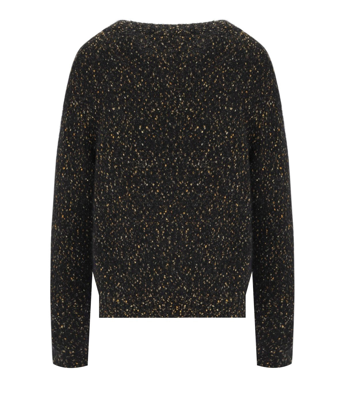 GANNI MELANGE BLACK CREWNECK JUMPER