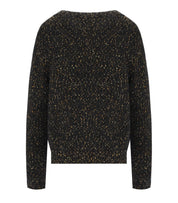 GANNI MELANGE BLACK CREWNECK JUMPER