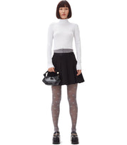 GANNI BLACK PLEATED MINI SKIRT