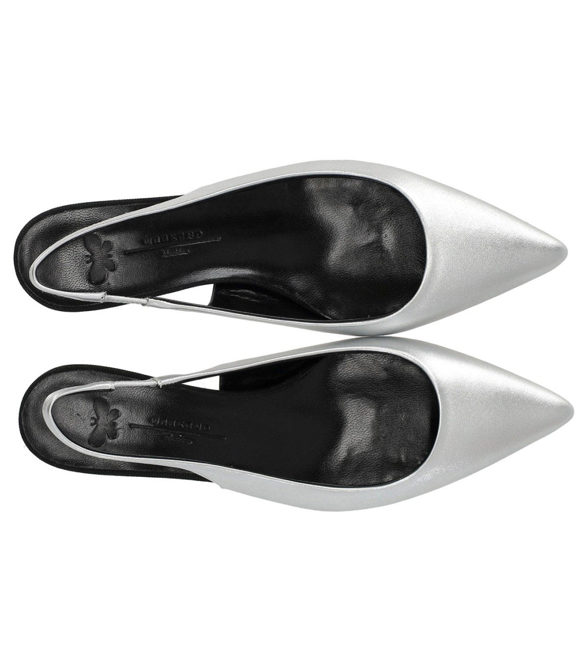 MAX MARA WEEKEND GALLICO SILVER SLINGBACK PUMPS