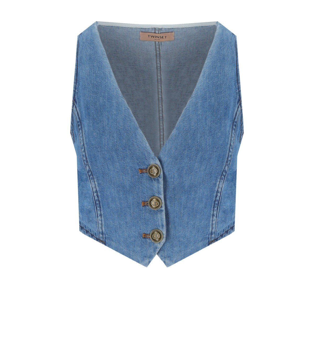 GILET IN DENIM BLU MEDIO TWINSET