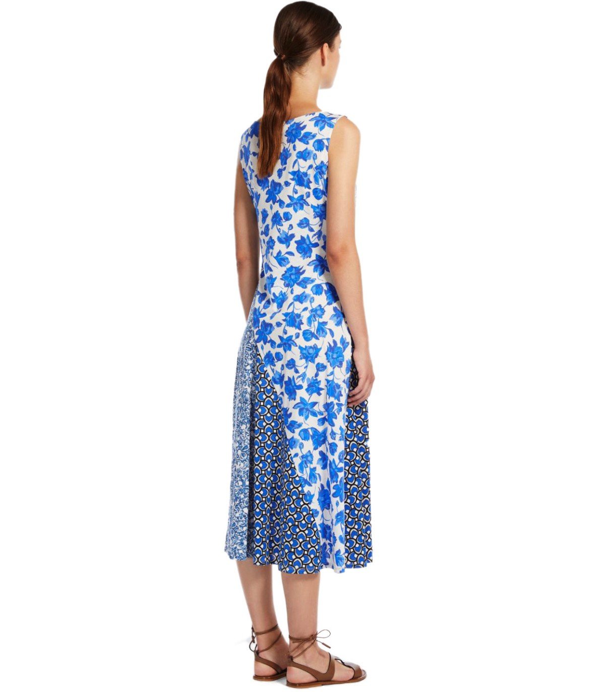 MAX MARA WEEKEND CUBANO BLUE FLORAL MIDI DRESS