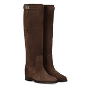VIA ROMA 15 SANTA MONICA BROWN HIGH BOOT WITH PADLOCK