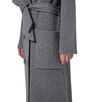 ELISABETTA FRANCHI STEEL MELANGE BELTED COAT
