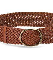 DRAGON DIFFUSION TAN LEATHER WOVEN HANDBAG