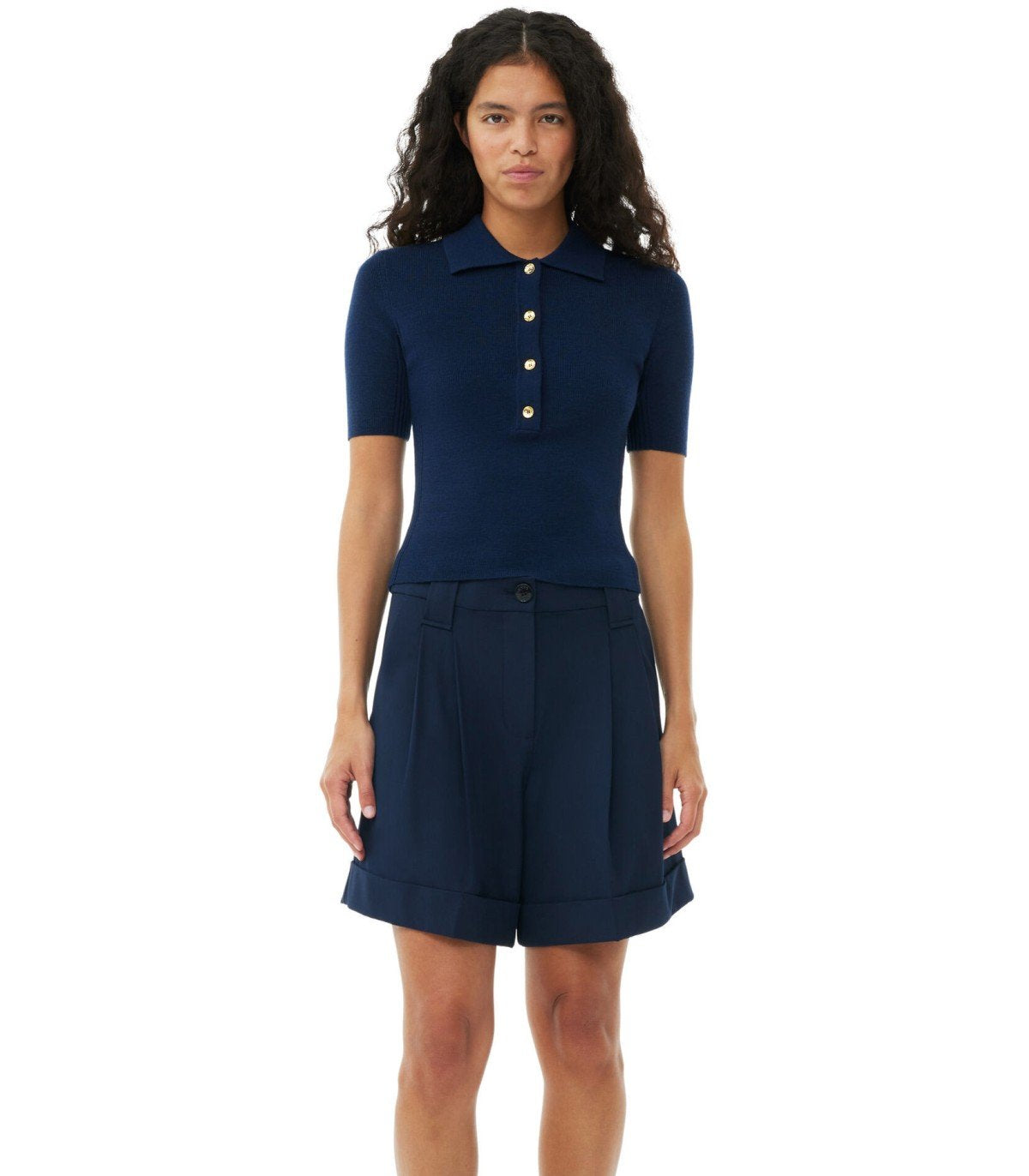 GANNI BLUE BERMUDA SHORTS