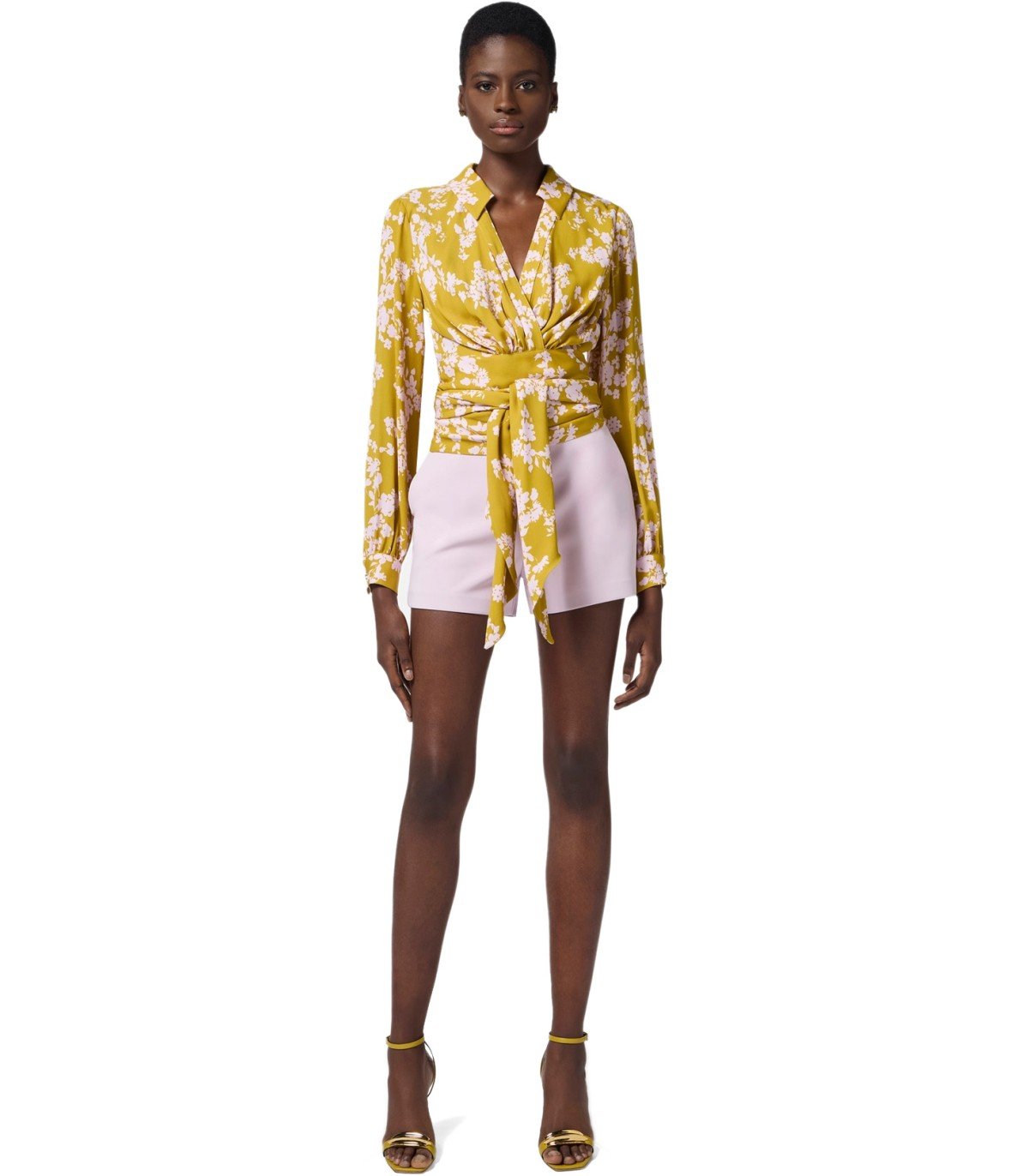 ELISABETTA FRANCHI QUARZO SHORTS WITH HORSEBIT