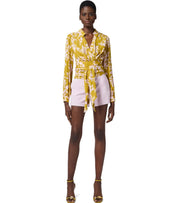 ELISABETTA FRANCHI QUARZO SHORTS WITH HORSEBIT