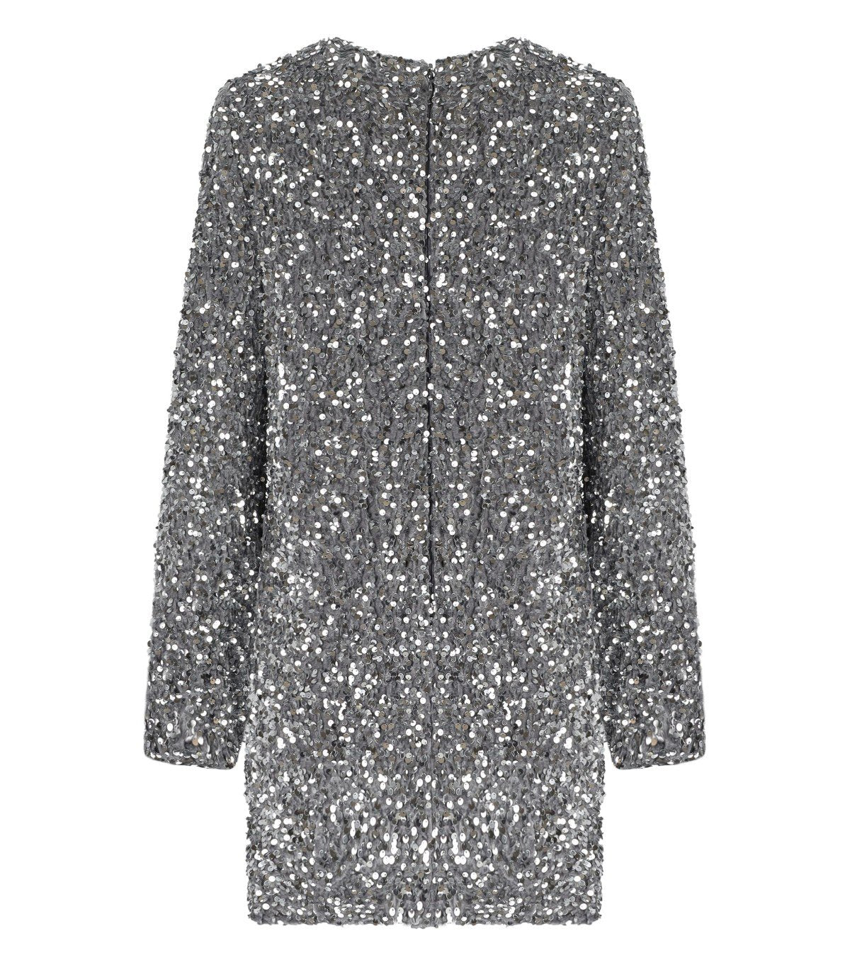 ELISABETTA FRANCHI STEEL MINI DRESS WITH SEQUINS