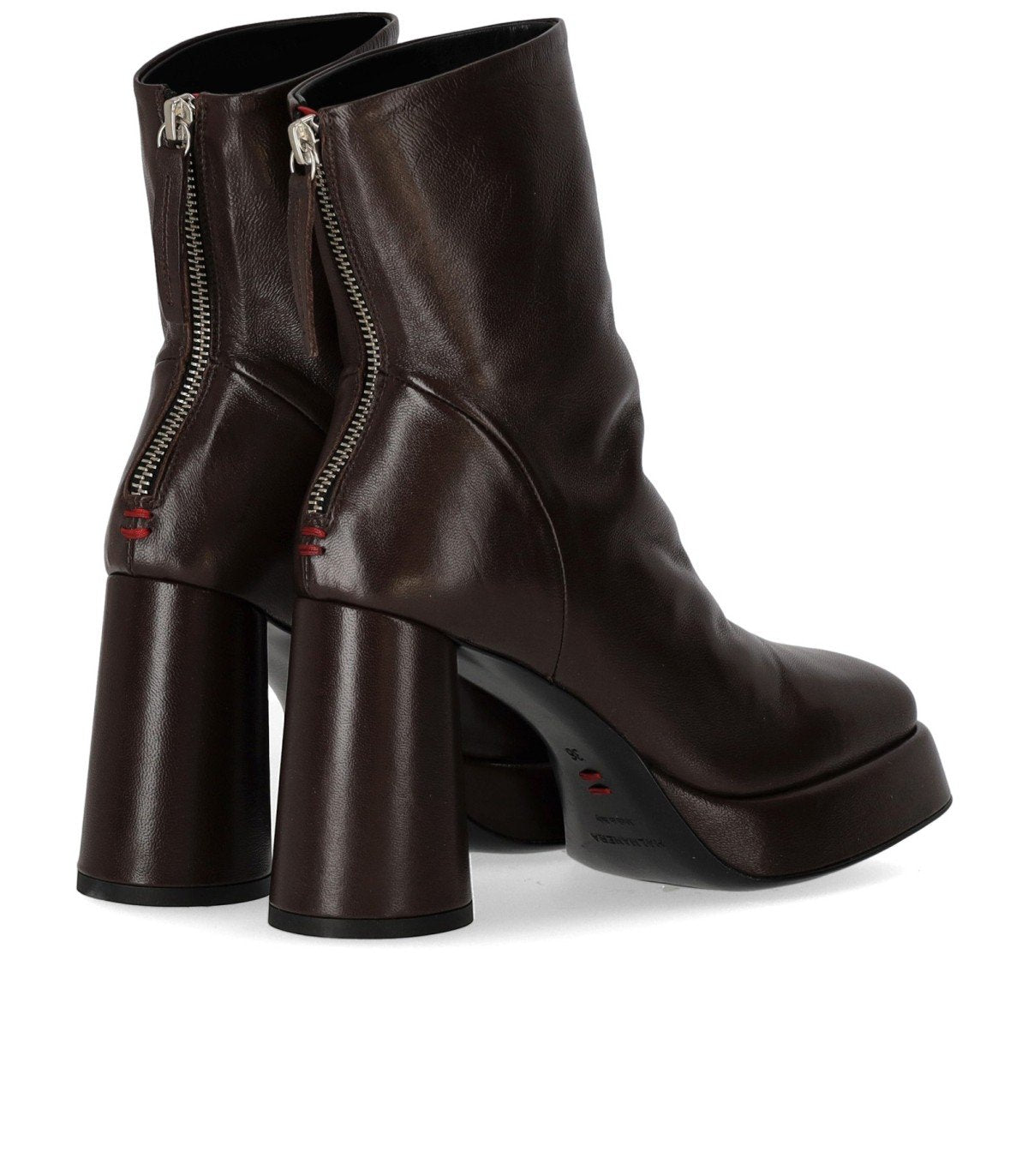 HALMANERA LARA DARK BROWN HEELED ANKLE BOOT