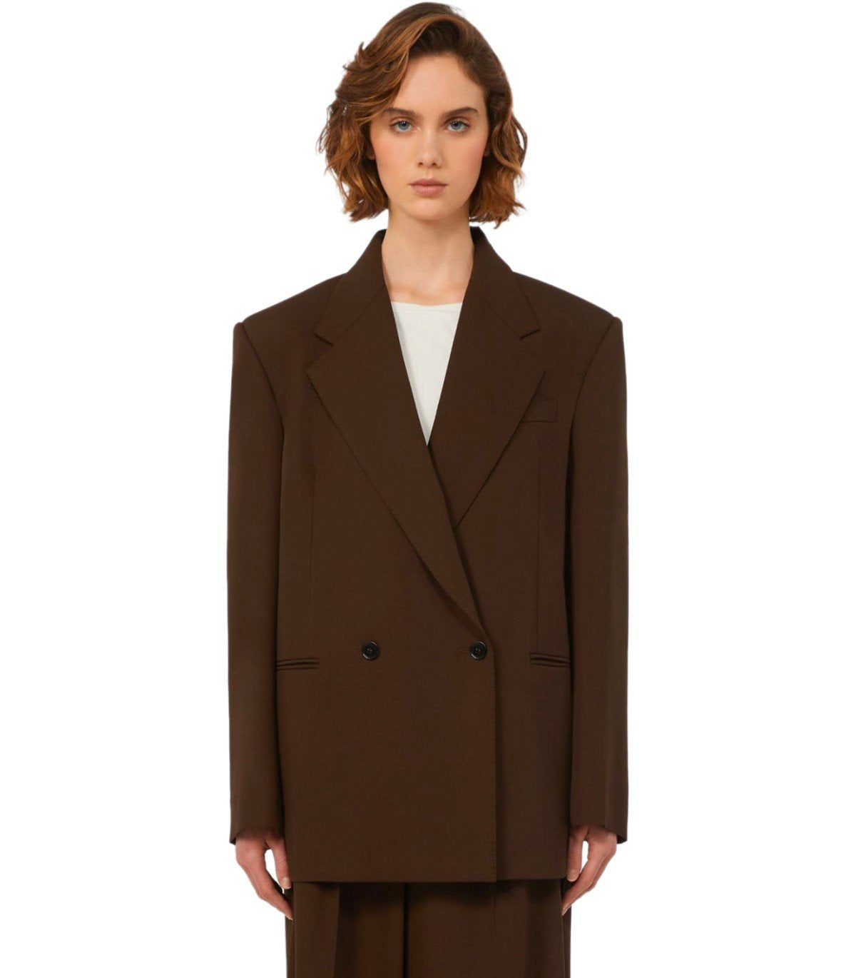 MAX MARA WEEKEND GINSENG BROWN SINGLE-BREASTED BLAZER