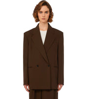 MAX MARA WEEKEND GINSENG BROWN SINGLE-BREASTED BLAZER