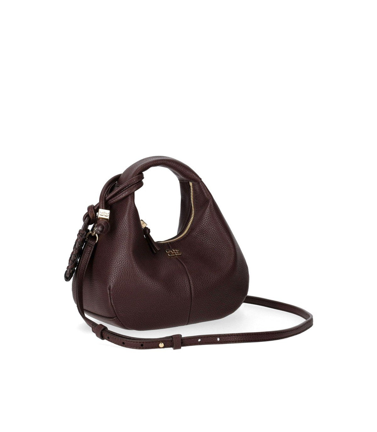 BORSA HOBO MINI CHICORY COFFEE GANNI