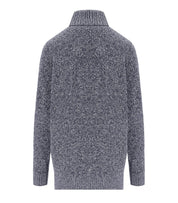 ELISABETTA FRANCHI NAVY BLUE TURTLENECK SWEATER