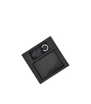 EMPORIO ARMANI BLACK LEATHER WALLET+KEYCHAIN SET