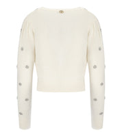 TWINSET WHITE CROPPED CARDIGAN