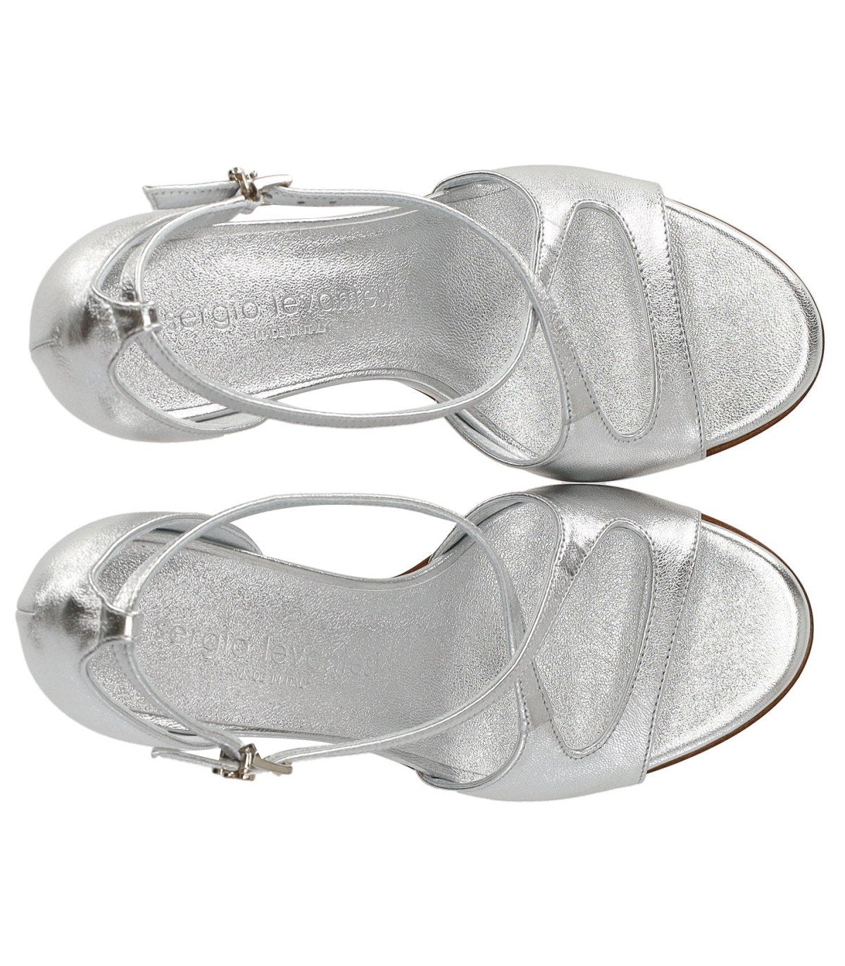 SERGIO LEVANTESI HONEY SILVER HEELED SANDAL