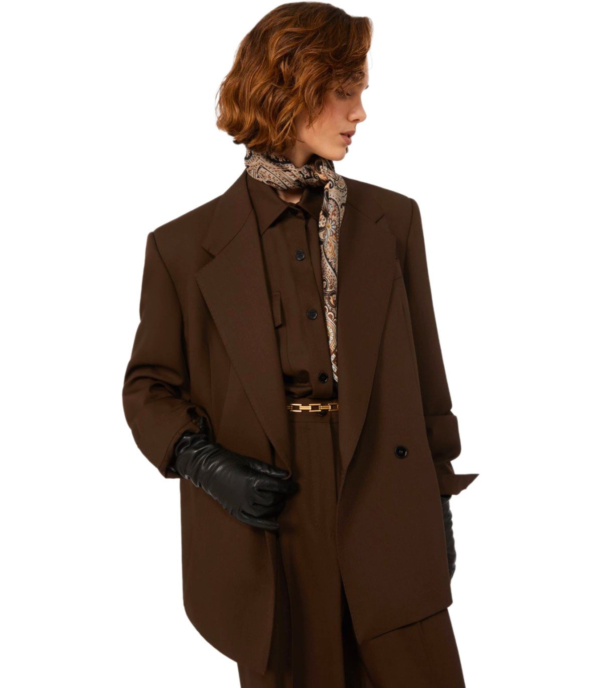 MAX MARA WEEKEND GINSENG BROWN SINGLE-BREASTED BLAZER