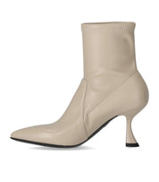 SERGIO LEVANTESI JUNNY CREAM HEELED ANKLE BOOT