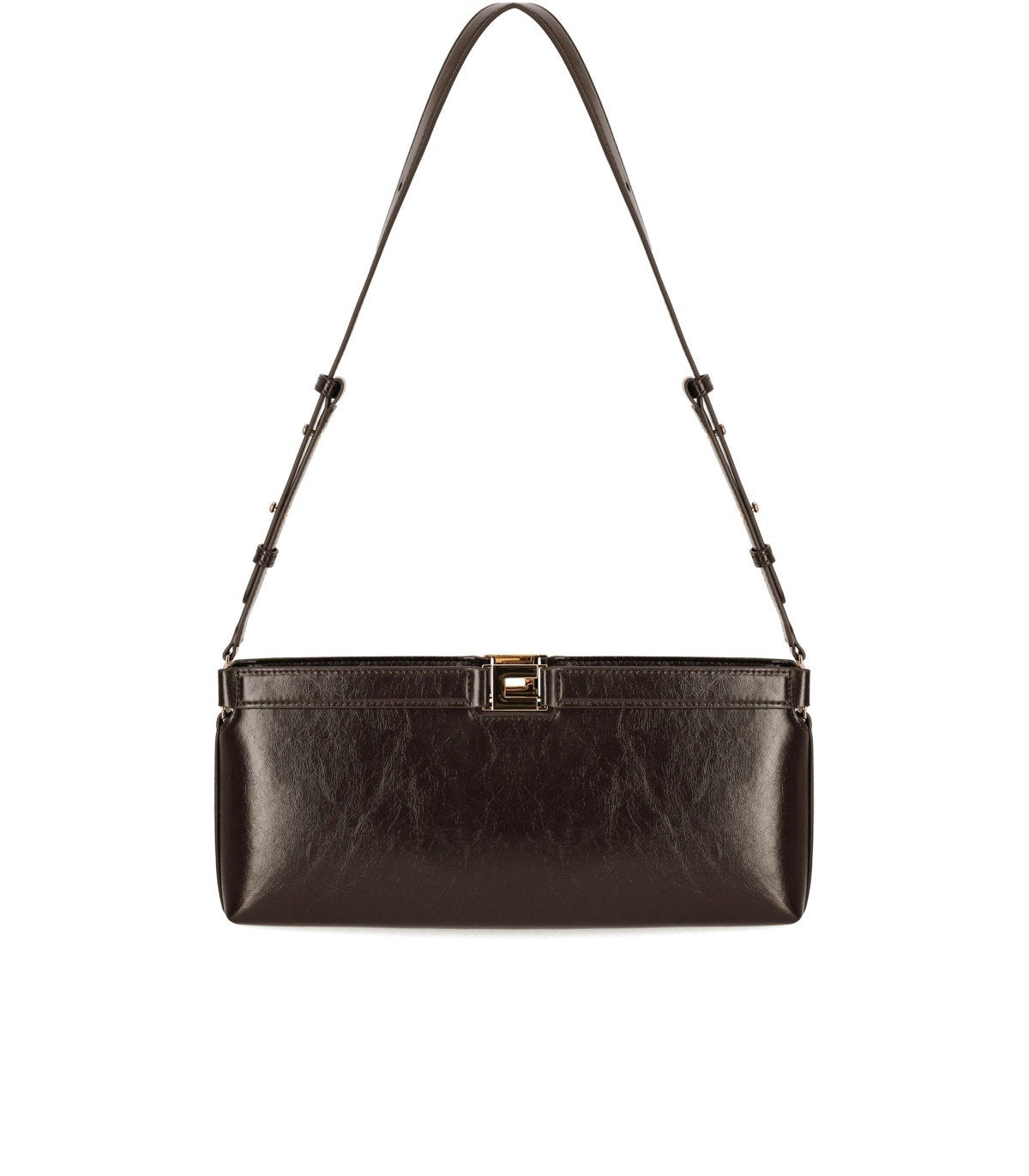 ELISABETTA FRANCHI DARK CHOCOLATE BAGUETTE BAG – FerrarisBoutique