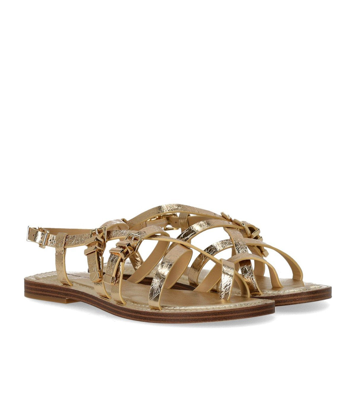 MICHAEL KORS DARRINGTON GOLD FLAT SANDAL