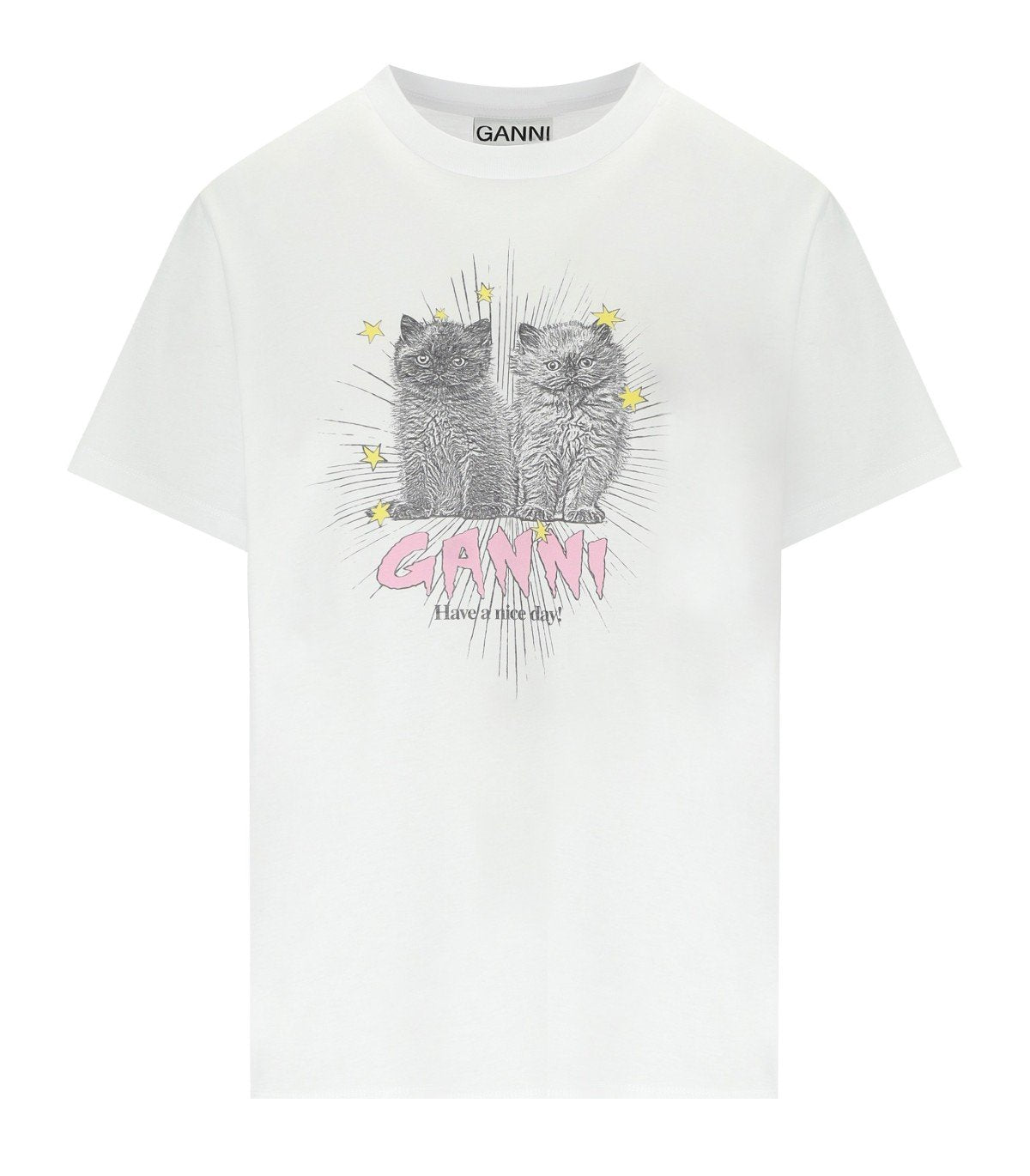GANNI OVERSIZE WHITE T-SHIRT