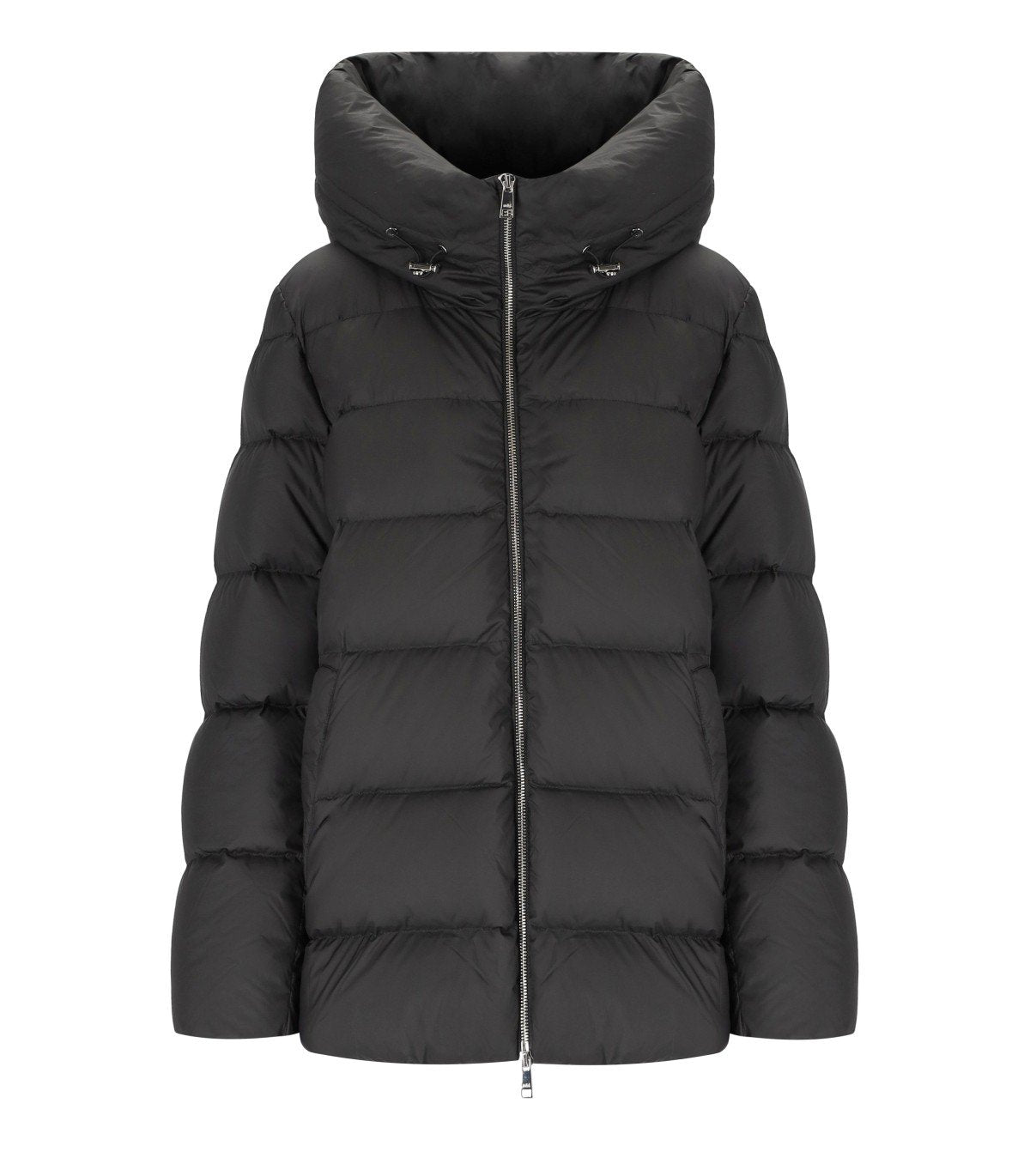 ADD COCOON BLACK HOODED DOWN JACKET