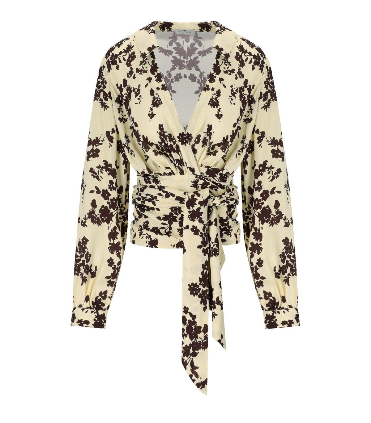 ELISABETTA FRANCHI LEMONADE CACAO FLORAL SHIRT