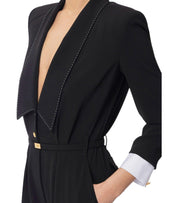 ELISABETTA FRANCHI BLACK CARGO JUMPSUIT
