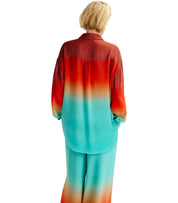 ESSENTIEL ANTWERP HEDEN TIE DYE ORANGE SHIRT