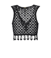 TWINSET SCHWARZER CROCHET TOP