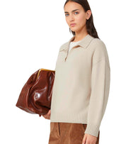 MAX MARA WEEKEND AGRE BEIGE POLO-SWEATER