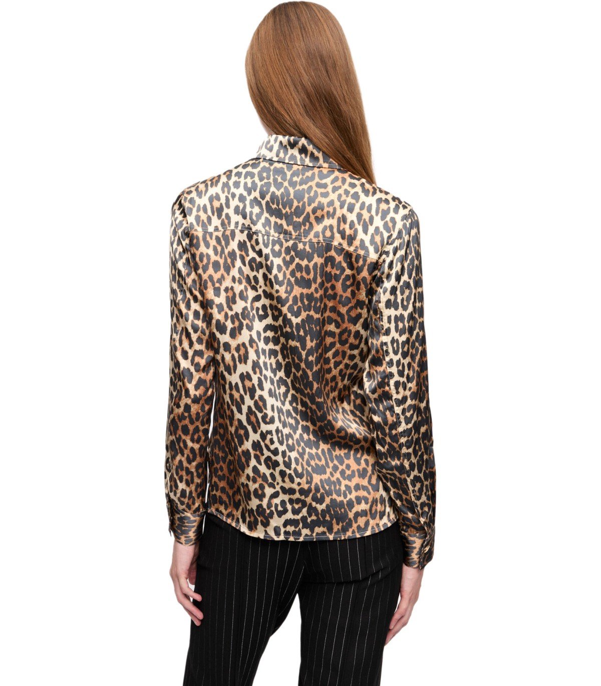 GANNI ANIMALIER SATIN SHIRT