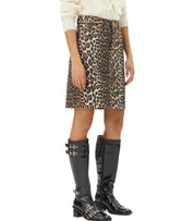 GANNI DENIM ANIMALIER SKIRT