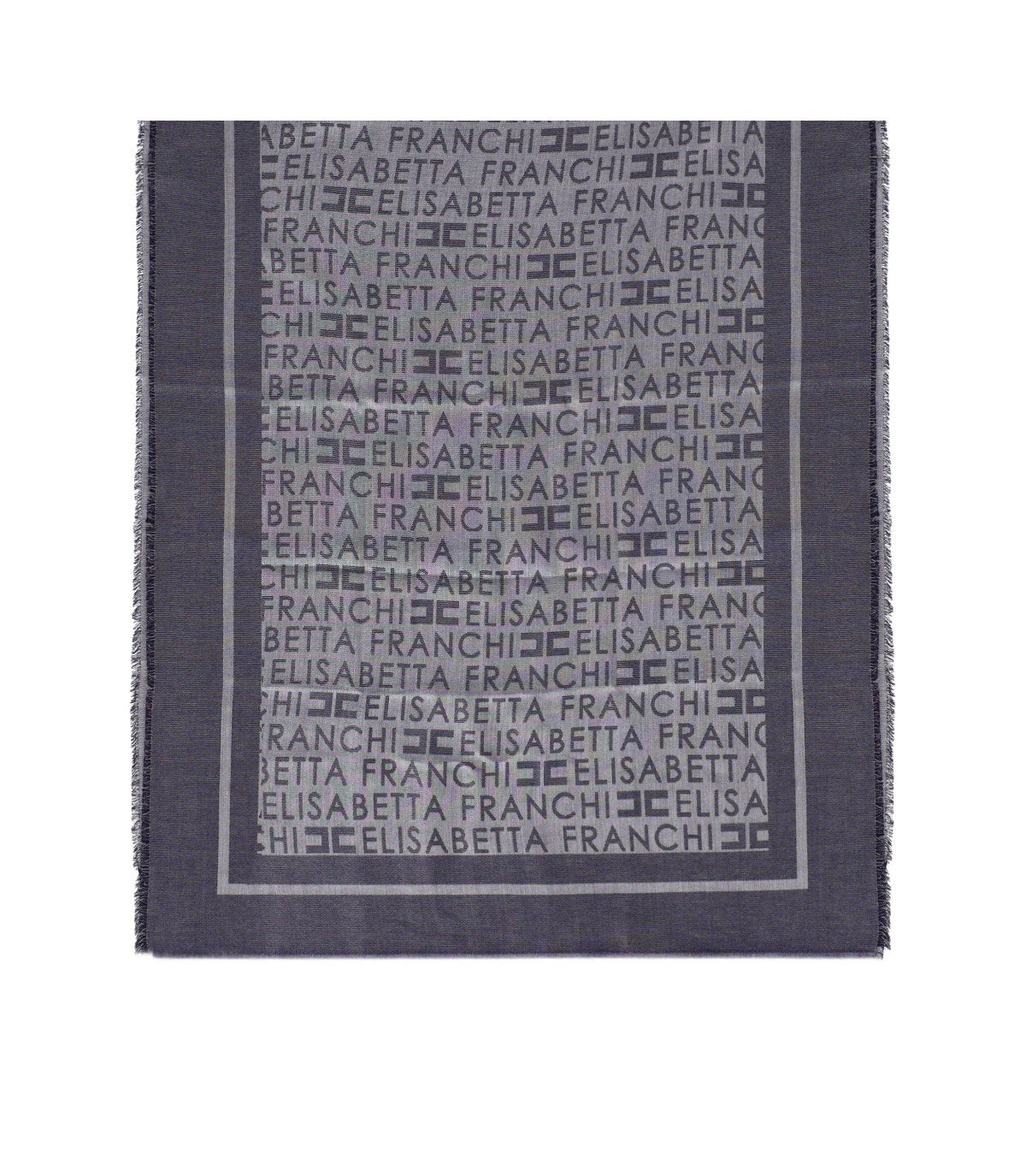 ELISABETTA FRANCHI OLTREMARE JACQUARD FOULARD SCARF