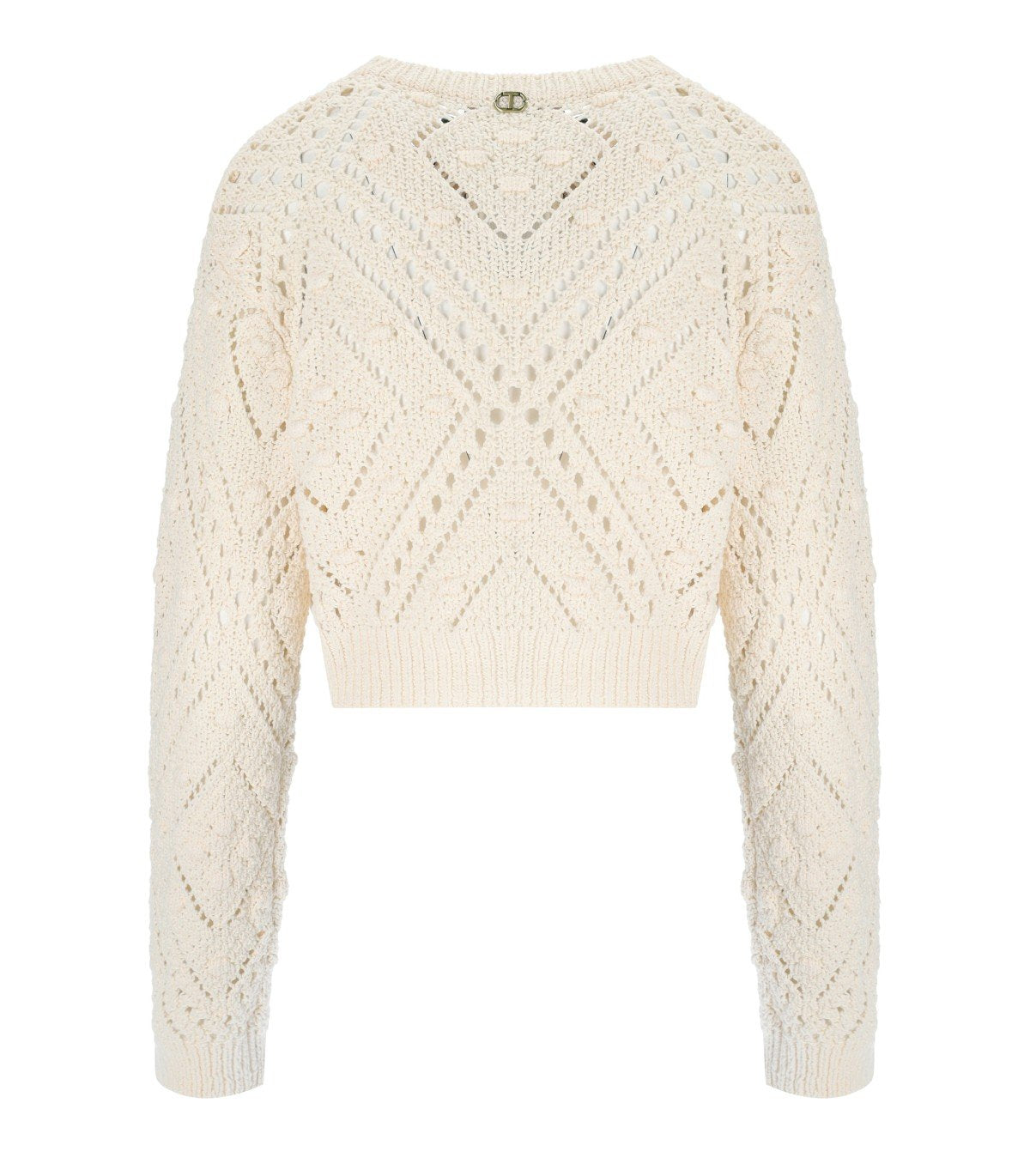 TWINSET LIGHT NATURAL CROPPED CARDIGAN