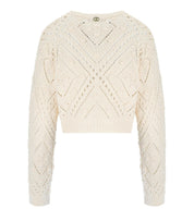 TWINSET LIGHT NATURAL CROPPED CARDIGAN