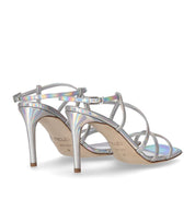 SANDALO CON TACCO PREWI ARGENTO NCUB